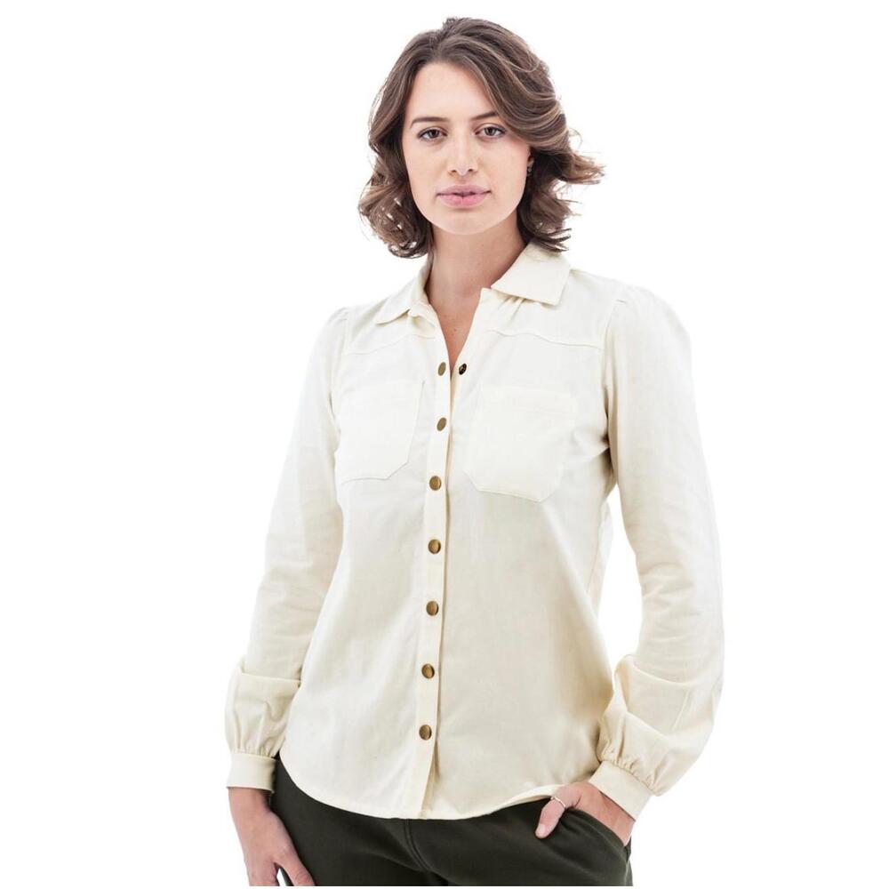Aventura Clothing Callie Collared Shirt Cream Organic Cotton‎ Fair Trade Size M